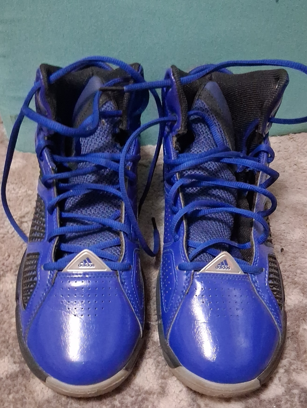 adidas Kids Blue and Black High-Top Sneakers